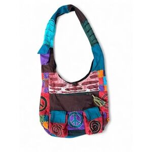 Rising International Peace Sign Hippie Boho Peasant Festival‎ Crossbody Bag
